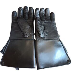 Men's Medium Biker Gauntlet Gloves Custom Chrome Motorcycle Leather Thinsulate
